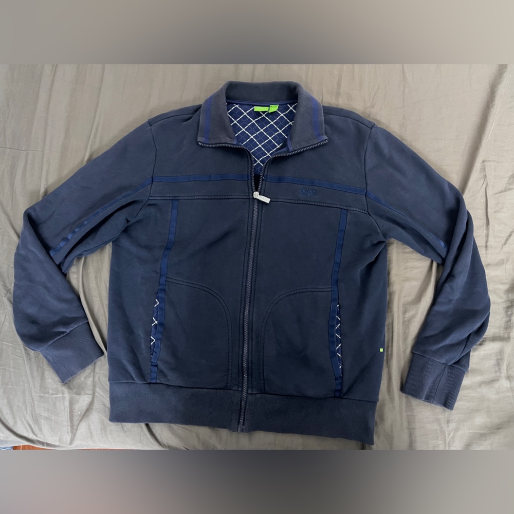 Hugo Boss Green Label Men's Navy Blue Track Zip Jacket